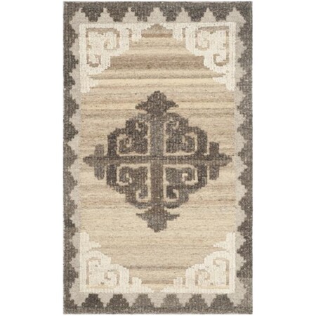 Safavieh Kenya Hand Knotted Small Rectangle Rug- Brown - Charcoal- 3 x 5 ft. KNY312A-3